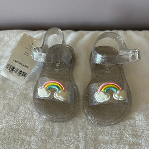 Girls Carter’s Clear Glitter Rainbow Jelly Sandals 5 (Toddler Girl) NWT Summer